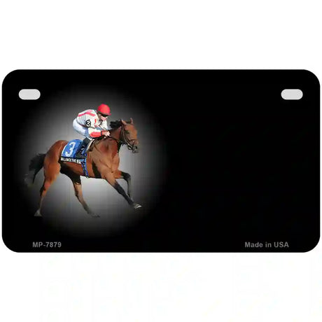 Horse Racing Offset Metal Novelty License Plate 7" x 4" (MP)