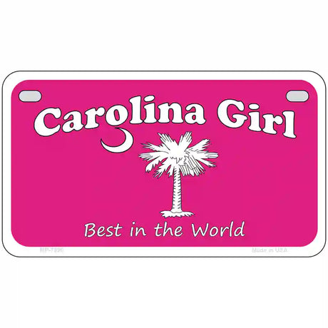 Carolina Girl Pink Novelty Metal License Plate 7" x 4" (MP)