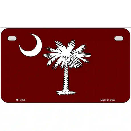 South Carolina Flag Burgundy Novelty Metal License Plate 7" x 4" (MP)