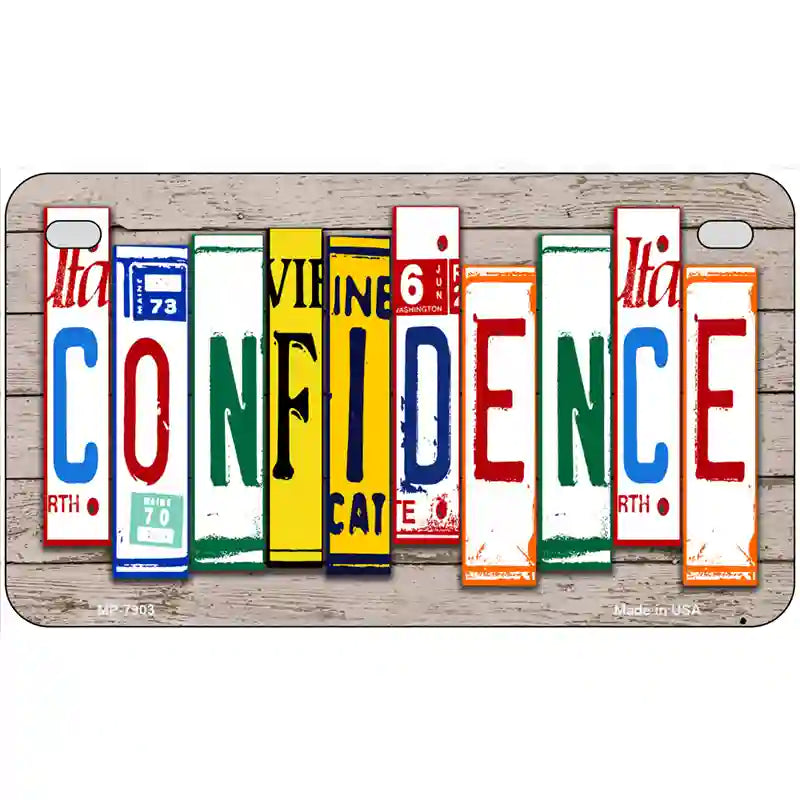 Confidence Wood License Plate Art Novelty Metal License Plate 7" x 4" (MP)