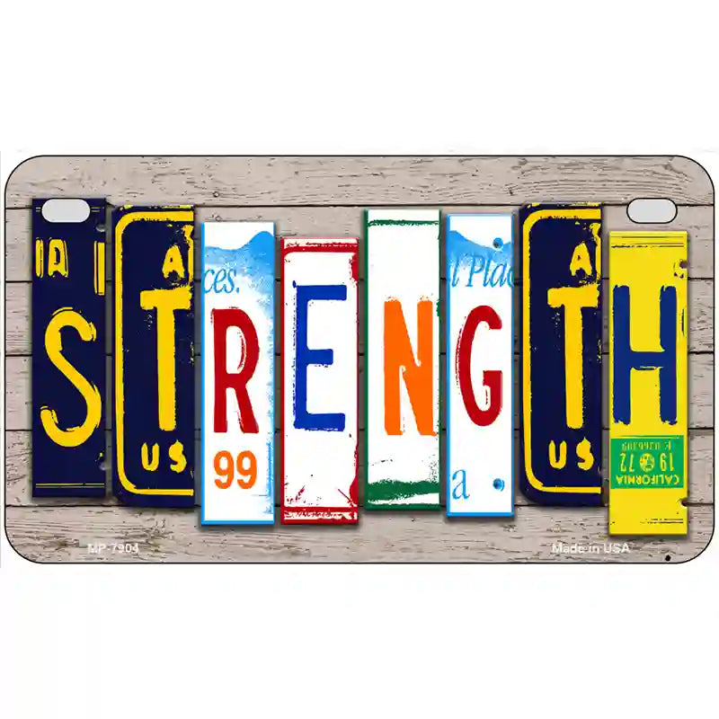 Strength Wood License Plate Art Novelty Metal License Plate 7" x 4" (MP)