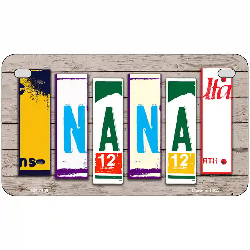 Nana Wood License Plate Art Novelty Metal License Plate 7" x 4" (MP)