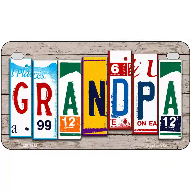 Grandpa Wood License Plate Art Novelty Metal License Plate 7" x 4" (MP)