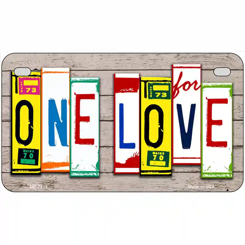 One Love Wood License Plate Art Novelty Metal License Plate