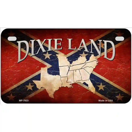 Dixie Land Novelty Metal License Plate 7" x 4" (MP)