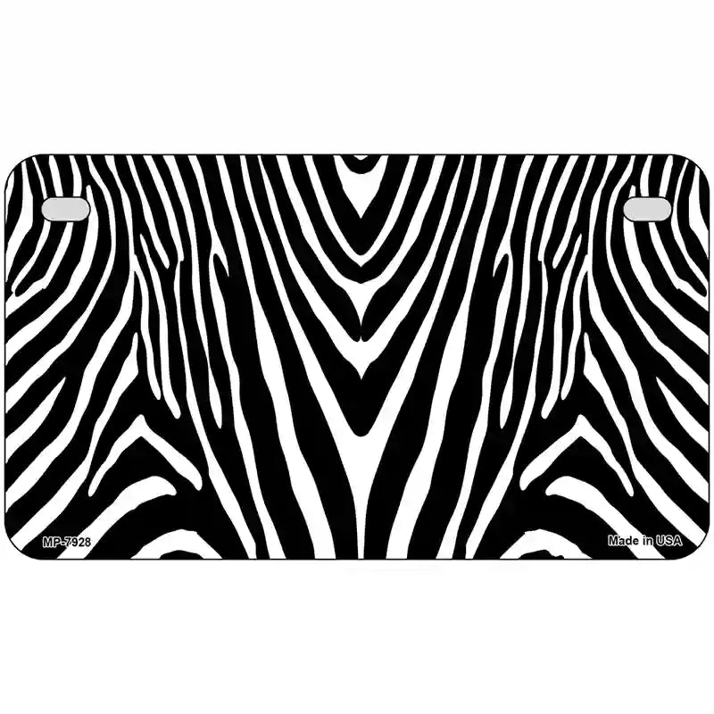 Zebra Metal Novelty License Plate 7" x 4" (MP)