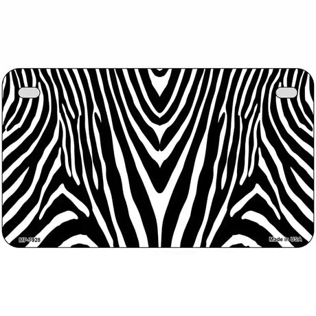 Zebra Metal Novelty License Plate 7" x 4" (MP)