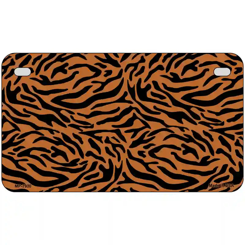 Tiger Pattern Metal Novelty License Plate 7" x 4" (MP)