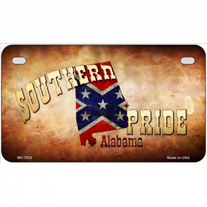 Southern Pride Alabama Novelty Metal License Plate 7" x 4" (MP)