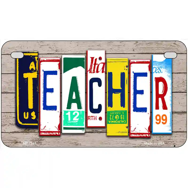 Teacher Wood License Plate Art Novelty Metal License Plate