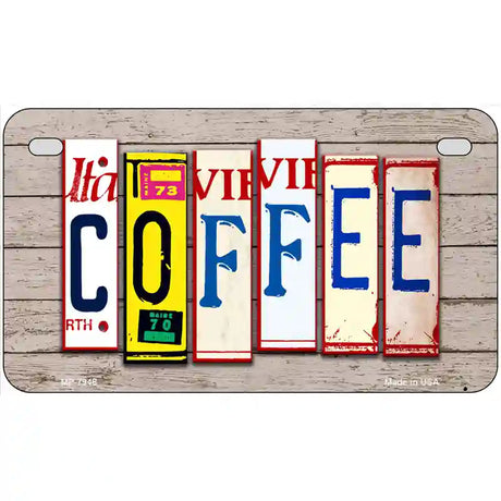 Coffee Wood License Plate Art Novelty Metal License Plate 7" x 4" (MP)