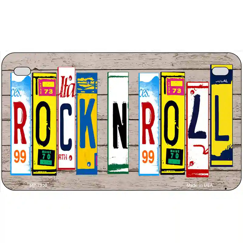 Rock N Roll Wood License Plate Art Novelty Metal License Plate 7" x 4" (MP)