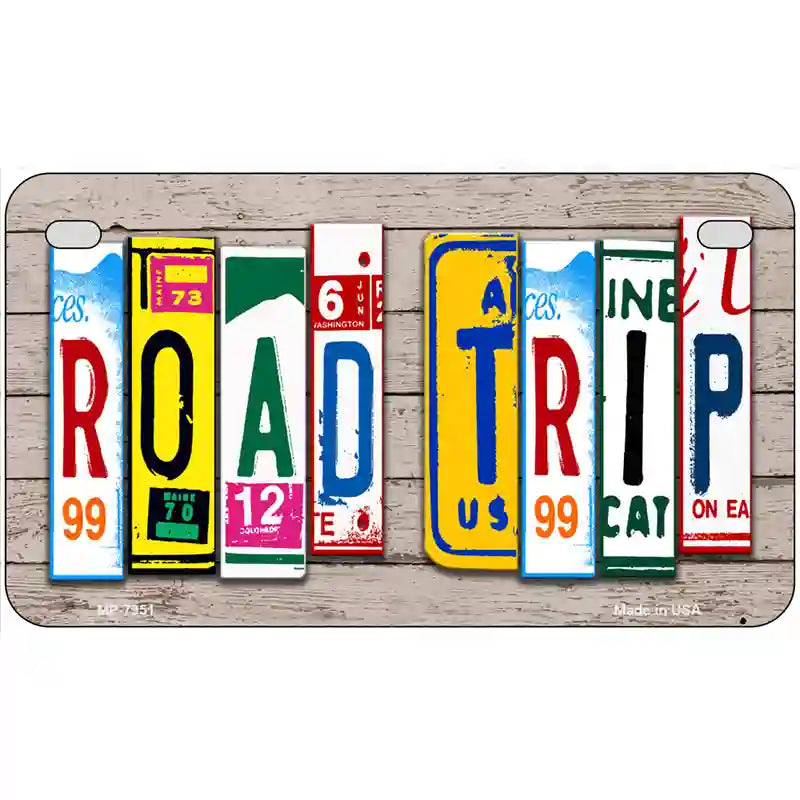 Road Trip Wood License Plate Art Novelty Metal License Plate 7" x 4" (MP)