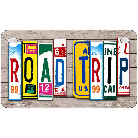 Road Trip Wood License Plate Art Novelty Metal License Plate 7" x 4" (MP)