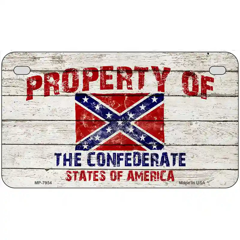 Property Of Confederate States Novelty Metal License Plate 7" x 4" (MP)