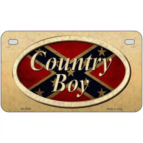 Country Boy Novelty Metal License Plate 7" x 4" (MP)