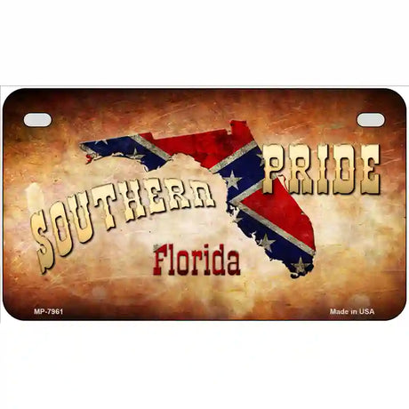 Southern Pride Florida Novelty Metal License Plate 7" x 4" (MP)