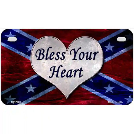 Bless Your Heart Novelty Metal License Plate 7" x 4" (MP)