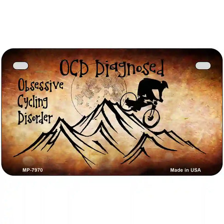 OCD Diagnosed Metal Novelty License Plate 7" x 4" (MP)