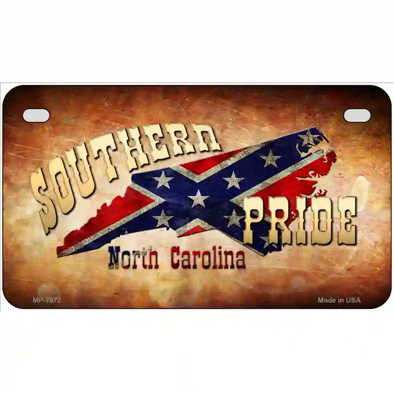 Southern Pride North Carolina Novelty Metal License Plate 7" x 4" (MP)