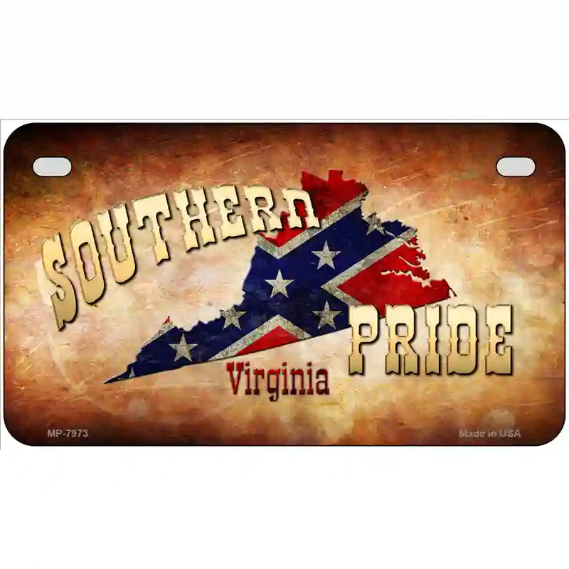 Southern Pride Virginia Novelty Metal License Plate 7" x 4" (MP)