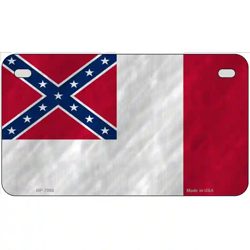 Third Confederate Flag Novelty Metal License Plate 7" x 4" (MP)