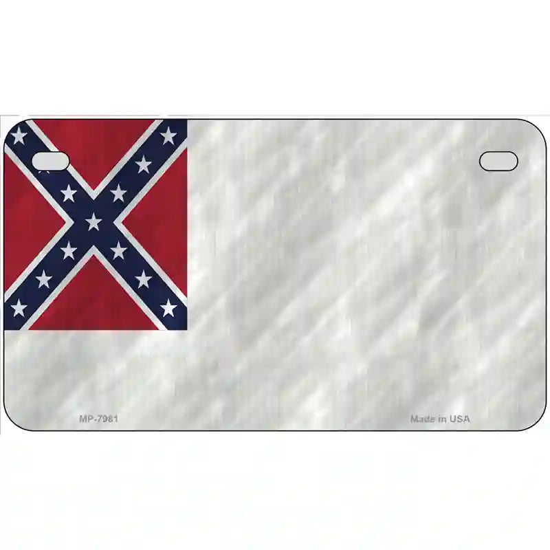 Second Confederate Flag Novelty Metal License Plate 7" x 4" (MP)