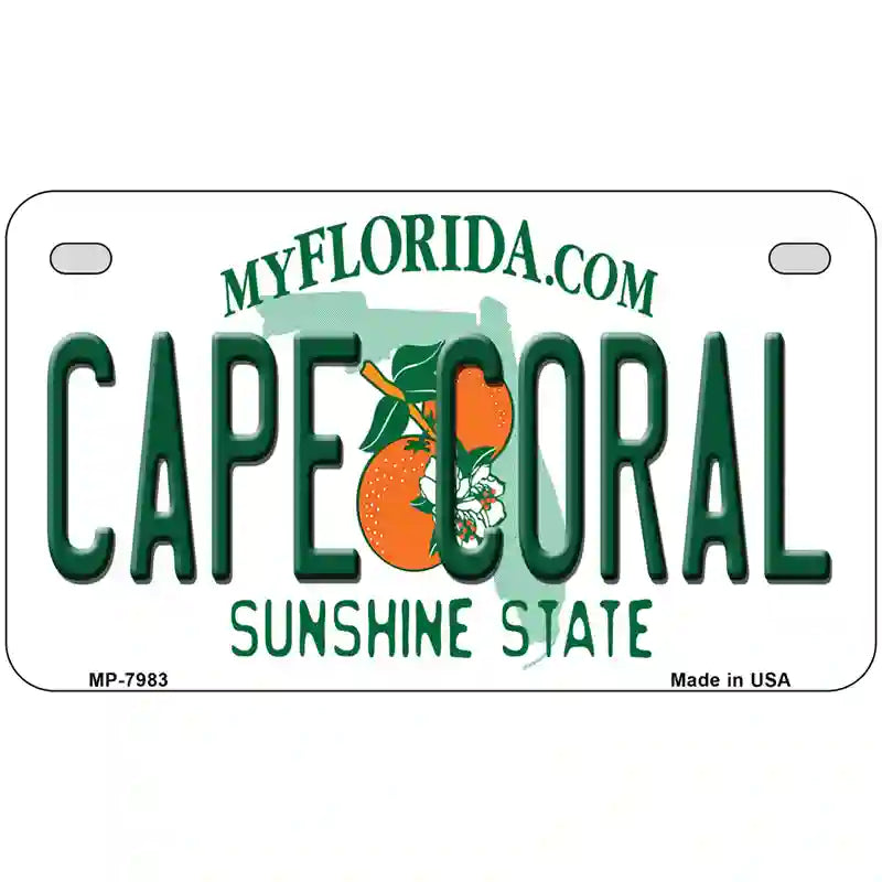 Cape Coral Florida Novelty Metal License Plate 7" x 4" (MP)