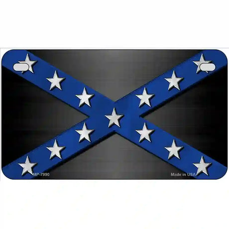 Confederate Stripes Blue Novelty Metal License Plate 7" x 4" (MP)