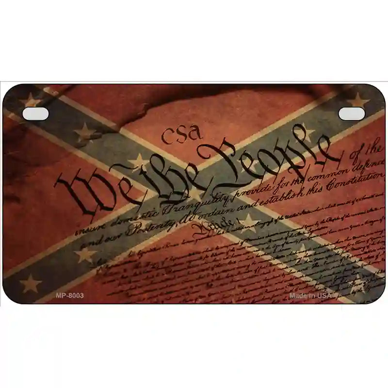 We The People Confederate Novelty License Plate 7" x 4" (MP)