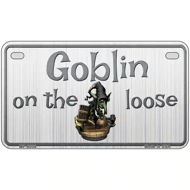 Goblin On The Loose Novelty Metal License Plate 7" x 4" (MP)