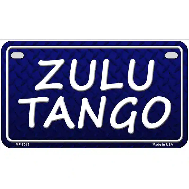 Zulu Tango Novelty Metal License Plate 7" x 4" (MP)