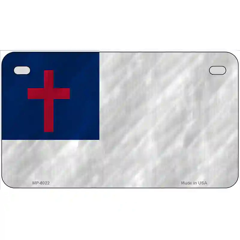 Christian Flag Novelty Metal License Plate 7" x 4" (MP)