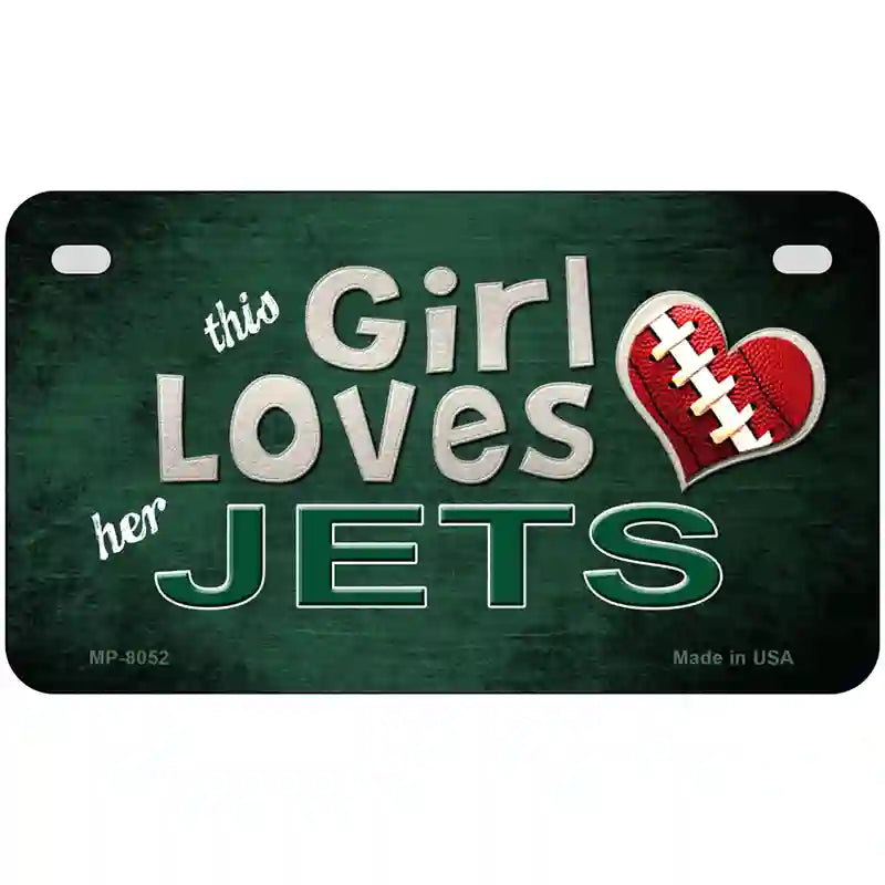 This Girl Loves Her Jets Novelty Metal License Plate 7" x 4" (MP)