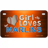 This Girl Loves Her Marlins Novelty Metal License Plate 7" x 4" (MP)