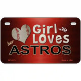 This Girl Loves Her Astros Novelty Metal License Plate 7" x 4" (MP)