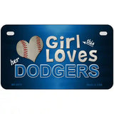 This Girl Loves Her Dodgers Novelty Metal License Plate 7" x 4" (MP)