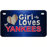 This Girl Loves Her Yankees Novelty Metal License Plate 7" x 4" (MP)