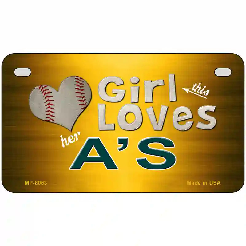 This Girl Loves Her Athletics Novelty Metal License Plate 7" x 4" (MP)