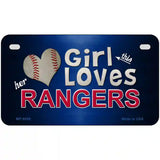 This Girl Loves Her Rangers Novelty Metal License Plate 7" x 4" (MP)