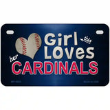 This Girl Loves Her Cardinals Baseball Novelty Metal License Plate 7" x 4" (MP)