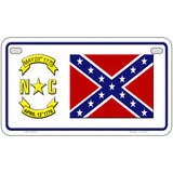 Confederate Flag North Carolina Novelty Metal License Plate 7" x 4" (MP)