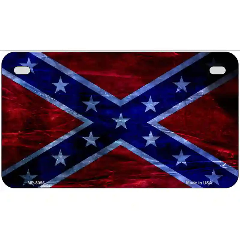 Confederate Flag Foiled Novelty Metal License Plate 7" x 4" (MP)