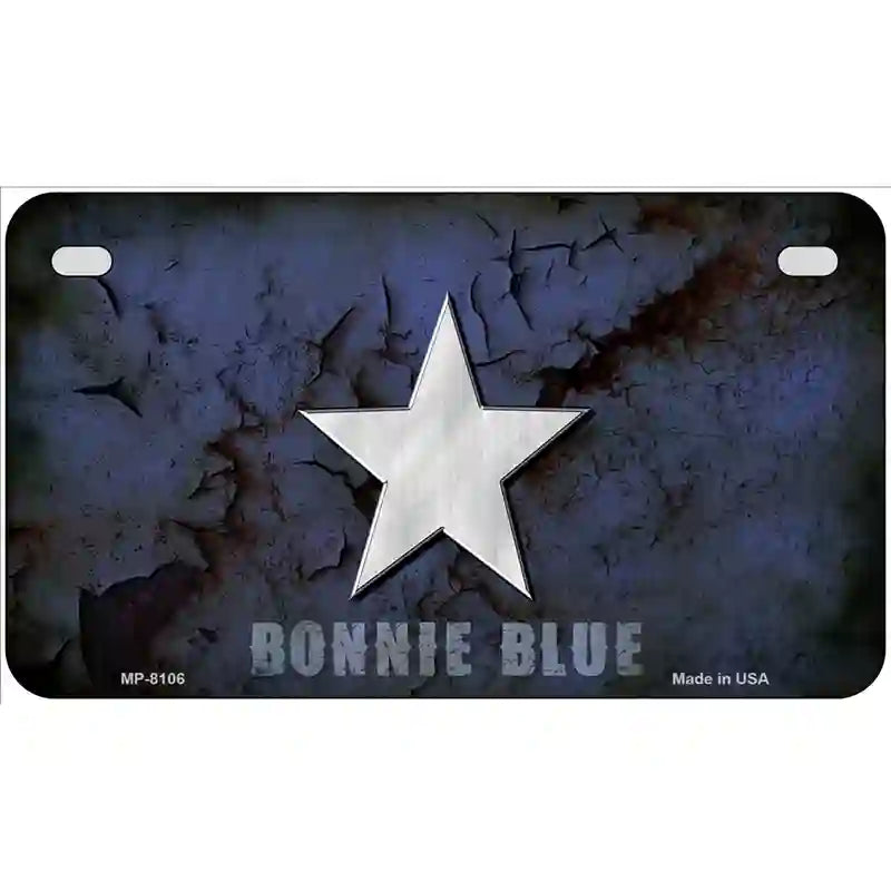 Bonnie Blue Star Novelty Metal License Plate 7" x 4" (MP)