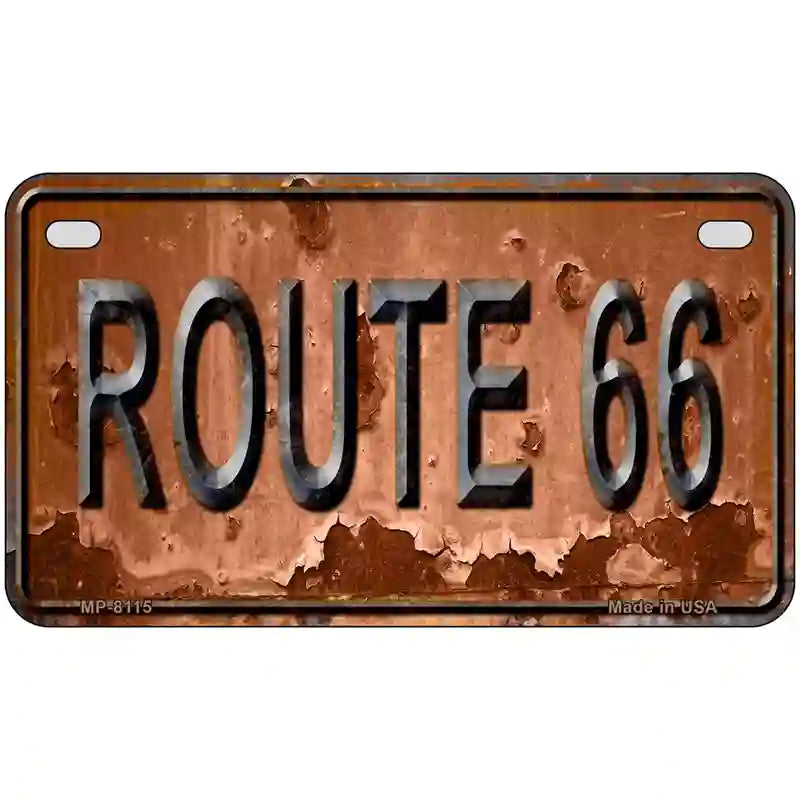 Route 66 Novelty Metal License Plate 7" x 4" (MP)