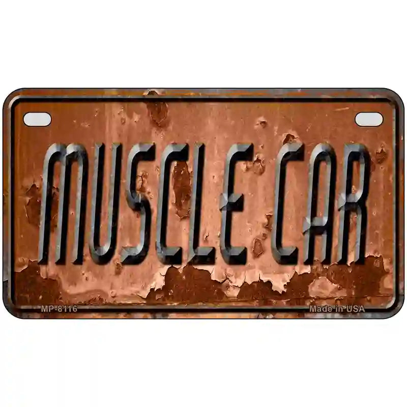 Muscle Car Novelty Metal License Plate 7" x 4" (MP)