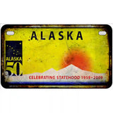 Alaska State Rusty Novelty Metal License Plate 7" x 4" (MP)