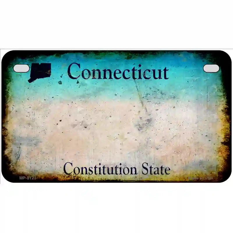 Connecticut State Rusty Novelty Metal License Plate 7" x 4" (MP)