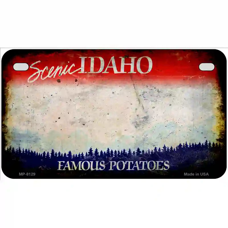 Idaho State Rusty Novelty Metal License Plate 7" x 4" (MP)