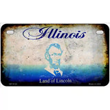 Illinois State Rusty Novelty Metal License Plate 7" x 4" (MP)